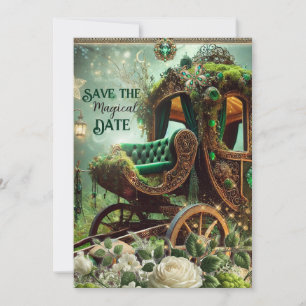 Cartes Pour Fêtes Annuelles Mousse Magique & Carrosse Émeraude au Clair de Lun