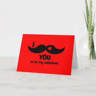 Cartes Pour Fêtes Annuelles Moustache I vous à être mon valentine !
