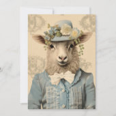 Cartes Pour Fêtes Annuelles Mouton anthropomorphique de Pâques (Devant)