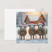 Cartes Pour Fêtes Annuelles Mouton de Noël (Devant / Derrière)