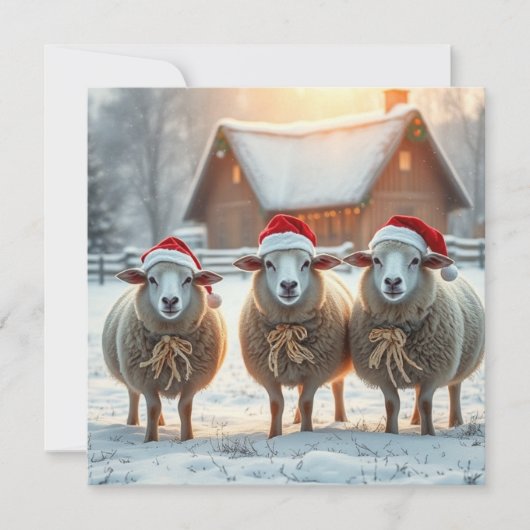 Cartes Pour Fêtes Annuelles Mouton de Noël (Devant)