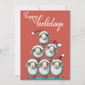 Cartes Pour Fêtes Annuelles Moutons mignons à Noël Amoureux des animaux Fête d (Devant)