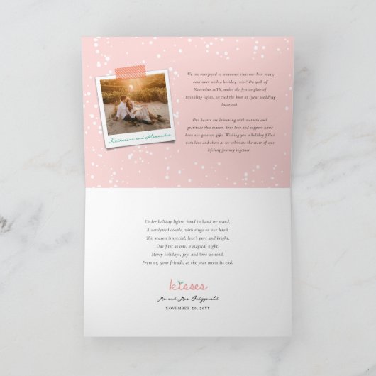 Cartes Pour Fêtes Annuelles Mr. And Mrs First Christmas Photo Collage Mariage (Intérieur)