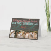 Cartes Pour Fêtes Annuelles Mr. And Mrs First Christmas Photo Collage Mariage (Devant)