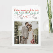 Cartes Pour Fêtes Annuelles Mr & Mrs First Christmas Mistletoes Mariage photo (Devant)