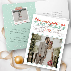 Cartes Pour Fêtes Annuelles Mr & Mrs First Christmas Mistletoes Mariage photo