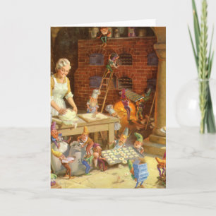 Cartes Pour Fêtes Annuelles Mrs. Claus and the Elves Bake Christmas Cookies