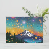 Cartes Pour Fêtes Annuelles Mt Rainier w Soirée Starry Sky et Fireflies (Debout devant)