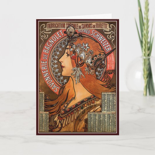 Cartes Pour Fêtes Annuelles Mucha - Art Nouveau (Devant)