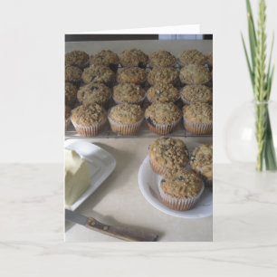 Cartes Pour Fêtes Annuelles Muffins d'avoine aux myrtilles