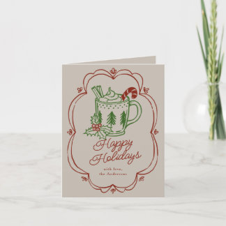 Cartes Pour Fêtes Annuelles Mug à Thème de Vacances dans des Couleurs Chaudes
