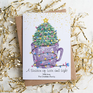 Cartes Pour Fêtes Annuelles Mug Arbre de Noël Violet Mignon