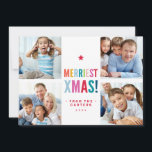Cartes Pour Fêtes Annuelles MULTI FAMILY PHOTO festive modern minimal colorful<br><div class="desc">by kat massard >>> www.simplysweetPAPERIE.com <<< Space for 4 of your favorite photos (Edit to save your photos as a square shape, before you upload them to ensure they fit perfectly in the space provided. TIPS 1. To resize / reposition the photo hit the "customise it" button. 2. You can...</div>