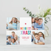 Cartes Pour Fêtes Annuelles MULTI FAMILY PHOTO festive modern minimal colorful (Debout devant)