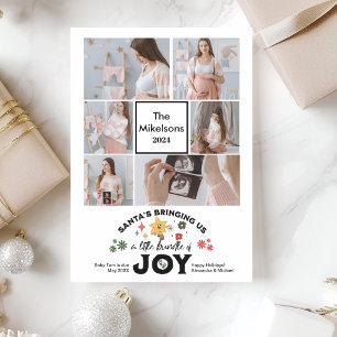 Cartes Pour Fêtes Annuelles Multi Photo Annonce Super de grossesse de Noël