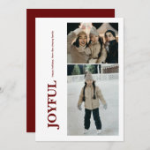 Cartes Pour Fêtes Annuelles Multi-photo avec design amusant texte vertical (Devant / Derrière)