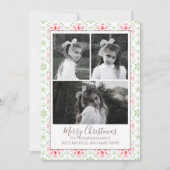 Cartes Pour Fêtes Annuelles Multi Photo Elegant Nordic Snowflake Classic (Devant)