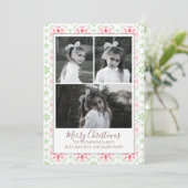 Cartes Pour Fêtes Annuelles Multi Photo Elegant Nordic Snowflake Classic (Debout devant)