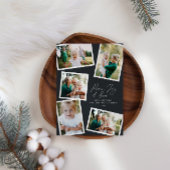 Cartes Pour Fêtes Annuelles Multi photo moderne élégant script noir