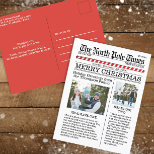 Cartes Pour Fêtes Annuelles Multi Photo Noël Deux Photo Whimsical Funny