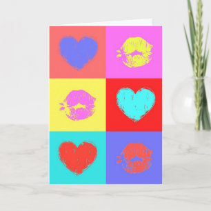 Cartes Pour Fêtes Annuelles Multicolor Hearts and Kisses