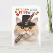 Cartes Pour Fêtes Annuelles Munchkin Chat Grateful pour PURRkey Day (Devant)