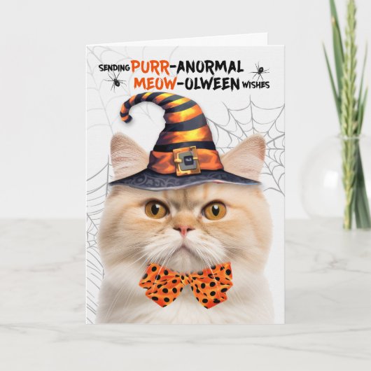 Cartes Pour Fêtes Annuelles Munchkin chat PURRanormal MEOWolween (Devant)