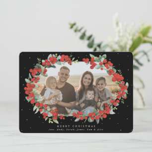 Cartes Pour Fêtes Annuelles Mûre rouge + Photo de Noël à l'eucalyptus