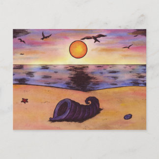 Cartes Pour Fêtes Annuelles museau de peinture d'aquarelle sur la plage au cou