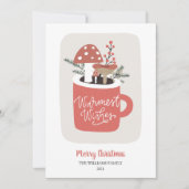 Cartes Pour Fêtes Annuelles Mushroom Vœux Chauds de Noël