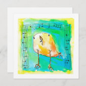 Cartes Pour Fêtes Annuelles Music Bird (Devant / Derrière)