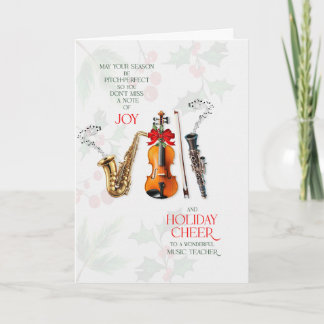 Cartes Pour Fêtes Annuelles Music Teacher Don't Miss a Note of Joy