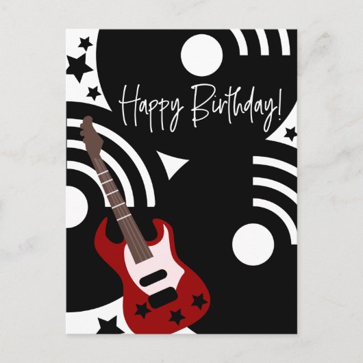Cartes Pour Fêtes Annuelles Musical Rock Star Electric Guitar Birthday (Devant)