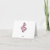 Cartes Pour Fêtes Annuelles Musical treble clef notes with sakura flowers (Dos)