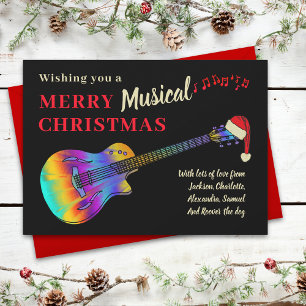 Cartes Pour Fêtes Annuelles Musicien de guitare de Noël Personnalisé