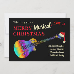 Cartes Pour Fêtes Annuelles Musicien de guitare de Noël Personnalisé
