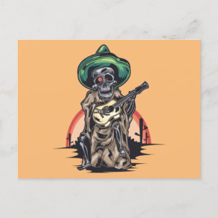 Cartes Pour Fêtes Annuelles Musicien squelette Halloween