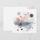 Cartes Pour Fêtes Annuelles Musique aquarelle (Devant / Derrière)