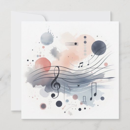 Cartes Pour Fêtes Annuelles Musique aquarelle (Devant)