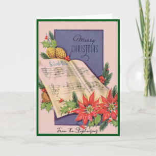Cartes Pour Fêtes Annuelles Musique de Noël Vintage Nom personnalisé Intérieur