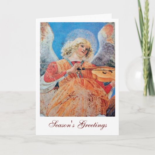 CARTES POUR FÊTES ANNUELLES MUSIQUE FABRIQUANT L'ANGE DE NOËL (Devant)