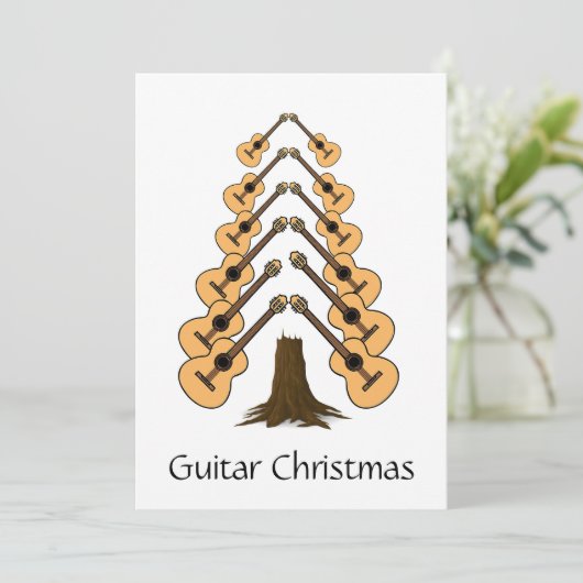 Cartes Pour Fêtes Annuelles Musique originale branchée Merry Guitare Arbre de (Debout devant)