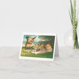 Cartes Pour Fêtes Annuelles Musique Pâques mignon salutations Vintages
