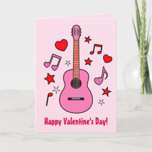 Cartes Pour Fêtes Annuelles Musique Saint Valentin avec guitare