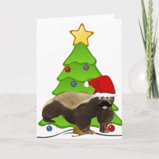 Cartes Pour Fêtes Annuelles Mustache Honey Badger Père Noël