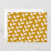 Cartes Pour Fêtes Annuelles Mustard personnalisé les années 70 Motif feuille r (Devant / Derrière)