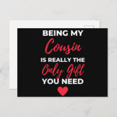 Cartes Pour Fêtes Annuelles My Cousin Is Really (Devant / Derrière)