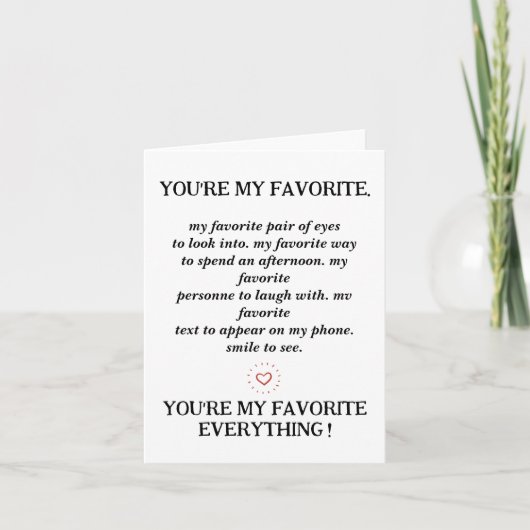 Cartes Pour Fêtes Annuelles My Everything : A Heart Card for All Occasions (Devant)