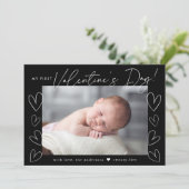 Cartes Pour Fêtes Annuelles My First Valentine's Day Script photo noir (Debout devant)