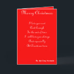 Cartes Pour Fêtes Annuelles My husband<br><div class="desc">Cartes de voeux de Noël avec dévouement à un mari aimant</div>